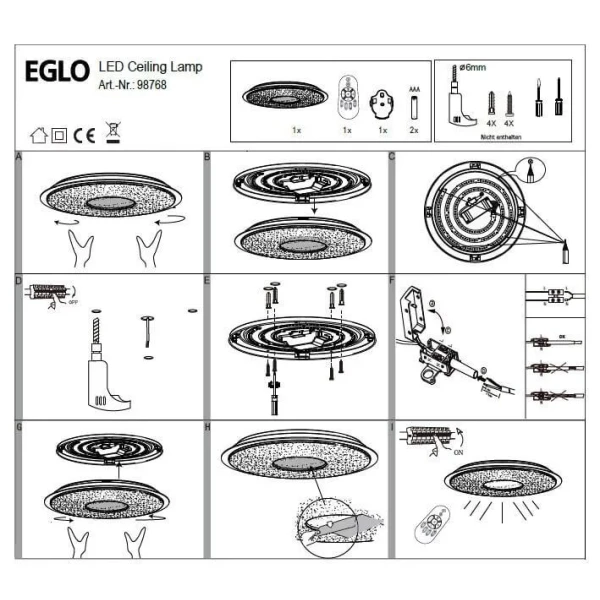 Стельовий світильник Eglo LANCIANO 53Вт білий 98769 - Фото 3