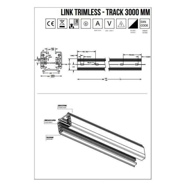 Трек IDEAL LUX LINK черний 188003 - Фото 3