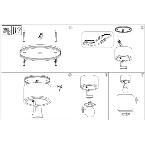 Вуличний стельовий світильник Ideal Lux LUNA E27 білий 213194 - Фото 2