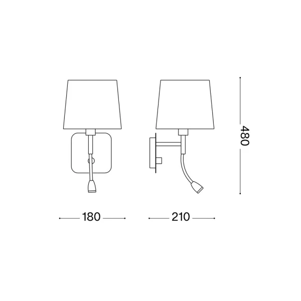 Декоративне бра Ideal Lux NORDIK E14 чорний 158242 - Фото 2
