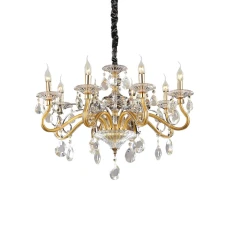 Ideal Lux NEGRESCO E14 золотий 087764. Люстра-свічка