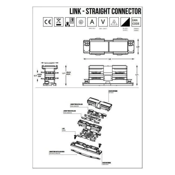 Коннектор Ideal Lux LINK TRIMLESS білий 169637 - Фото 2