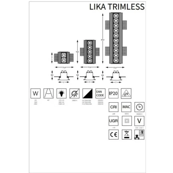 Врізний точковий світильник IDEAL LUX LIKA 10Вт 3000К білий 206226 - Фото 2