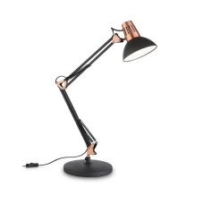 Ideal Lux WALLY E27 чорний 061191. Офісна настільна лампа