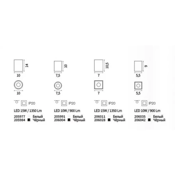 Накладний точковий світильник Ideal Lux NITRO 10Вт 3000К чорний 206004 - Фото 2