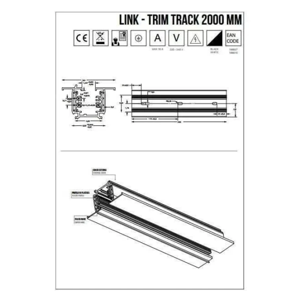 Трек Ideal Lux LINK TRIM черний 188027 - Фото 3