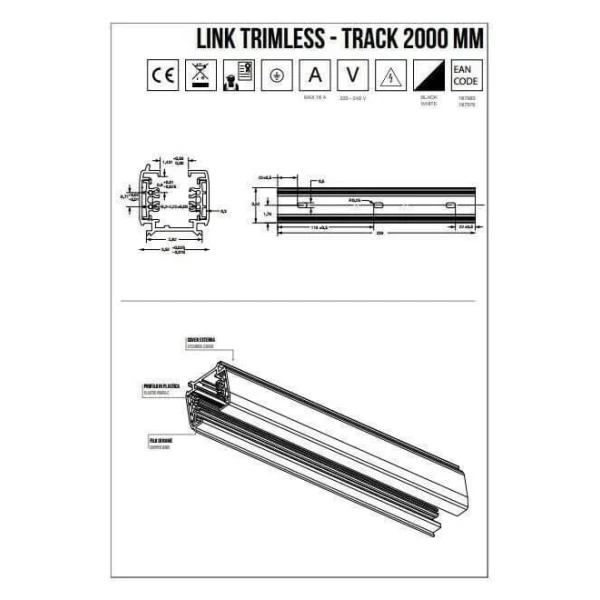 Трек IDEAL LUX LINK TRIMLESS черний 247618 - Фото 3