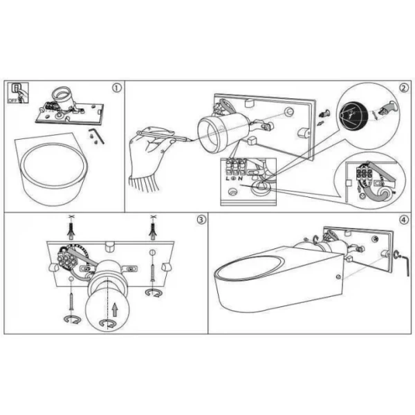 Фасадний світильник Ideal Lux IKO E27 білий 018522 - Фото 3