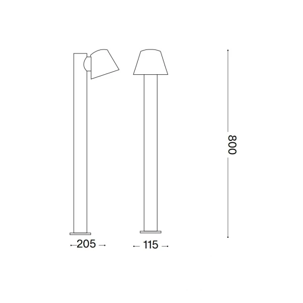 Вуличний стовпчик IDEAL LUX GAS GU10 коричневий 213101 - Фото 3