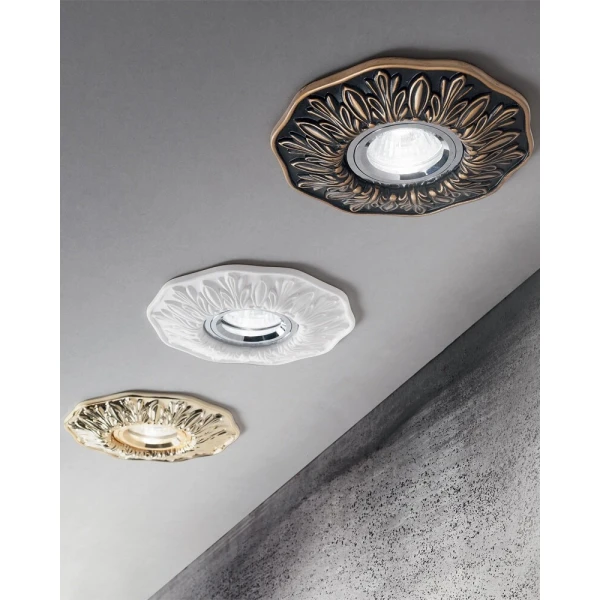 Врізний точковий світильник Ideal Lux POLKA GU10 латунний 115580 - Фото 2