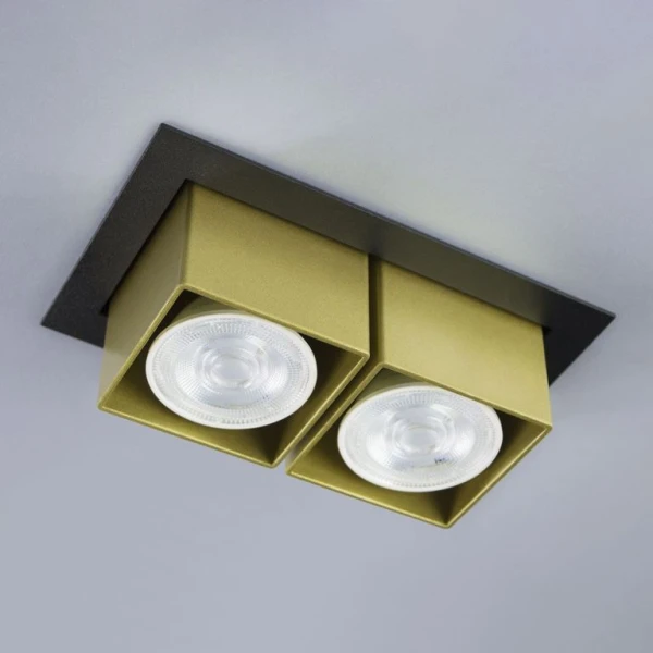 Точковий світильник врізний Imperium Light R2-D2 GU10 чорний, золото 304213.05.12 - Фото 1