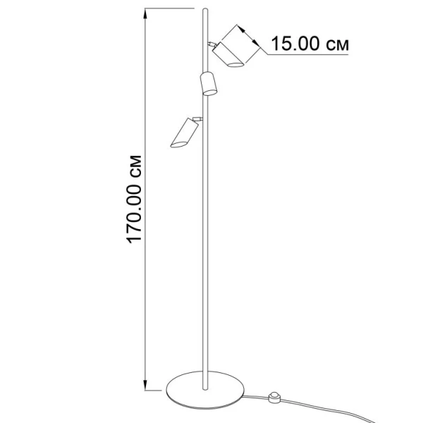 Торшер Imperium Light Taibei GU10 чорний, хром 323315.05.05 - Фото 2