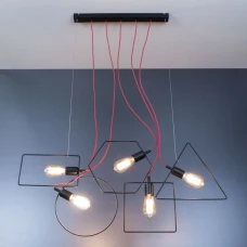 Imperium Light Geometry E27 чорний, червоний 935100.05.16. Світильник підвісний