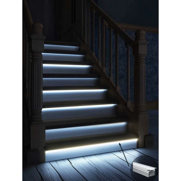 Алюмінієвий профіль KLP1612KR_2 KLOODI для LED стрічок, з розсіювачем врізного монтажу 2м. (Ціна за 1 штуку) - Фото 5