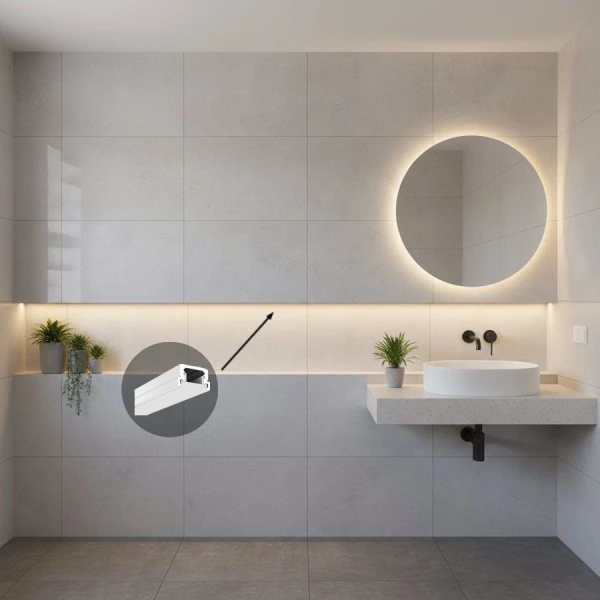 Алюмінієвий профіль KLP2213_2 KLOODI для LED стрічок, з розсіювачем підлогового монтажу 2м. (Ціна за 1 штуку) - Фото 4