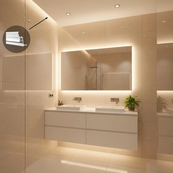 Алюмінієвий профіль KLP4062TR_3 KLOODI для LED стрічок, з розсіювачем врізного монтажу (ефект "тіньового шва") 3м. (Ціна за 1 штуку) - Фото 3