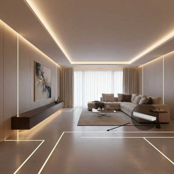 Алюмінієвий профіль HR-ALU для LED стрічок, з розсіювачем KLUS, 3м. (Ціна за 1 штуку) - Фото 5