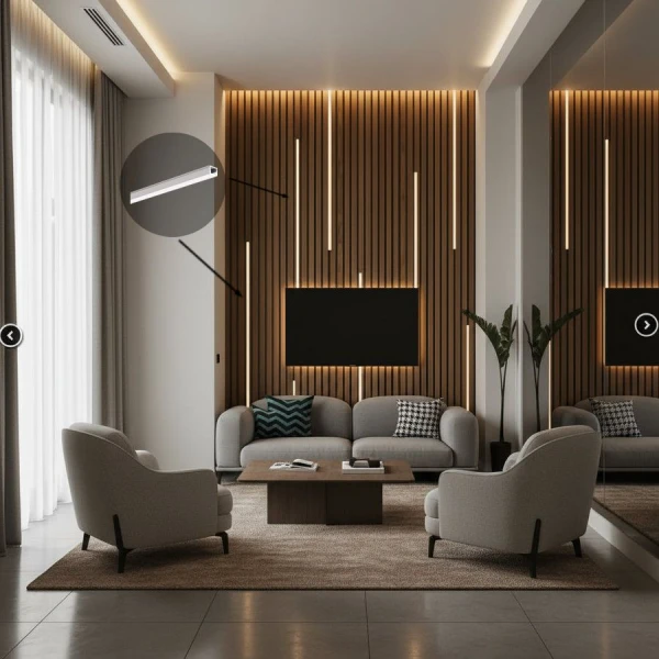 Алюмінієвий профіль PIKO 10*7 (мм) для LED стрічок, з розсіювачем KLUS, 3м. (Ціна за 1 штуку) - Фото 3