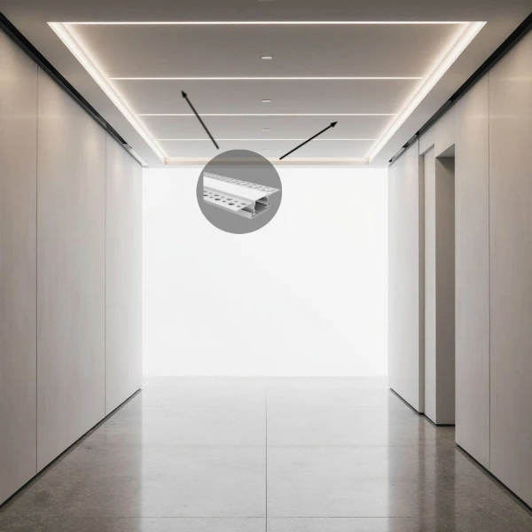 Алюмінієвий профіль SVL SPL082 для LED стрічок, з розсіювачем. (Ціна за 1 м.п.) / (Кратність замовлення: 3м) - Фото 4