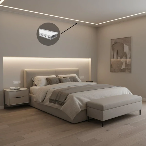 Алюмінієвий профіль SVL SPL083 для LED стрічок, з розсіювачем. (Ціна за 1 м.п.) / (Кратність замовлення: 3м) - Фото 4