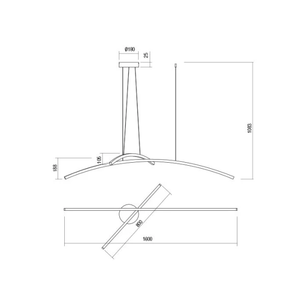 Люстра світлодіодна 01-2101 KATANA MWH REDO - Фото 3