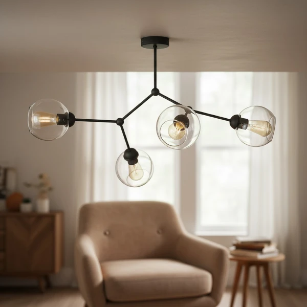 Люстра стельова TK Lighting FAIRY E27 чорний 2730 - Фото 5