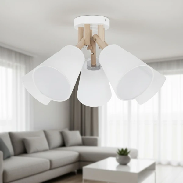 Люстра стельова TK Lighting VAIO E27 білий 666 - Фото 6