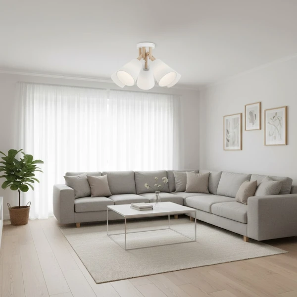 Люстра стельова TK Lighting VAIO E27 білий 666 - Фото 4