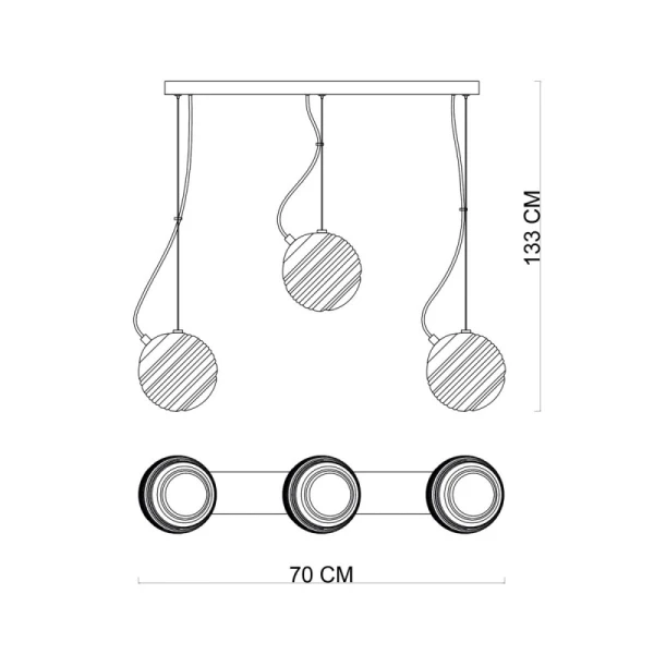 Підвісний світильник Italux Perona G9 чорний PND-92389-3L-BK - Фото 2