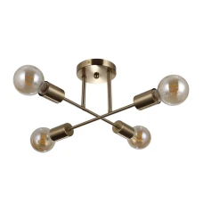 Italux Formio E27 латунний PND-4052-4-HBR. Стельовий світильник