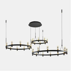 Italux Almelo 137,6 Вт 3000К чорний PND-83812-60. Люстра свічка