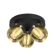 Italux Lafin GU10 золотий SPL-45379-3-BK-BRSS. Спот світильник