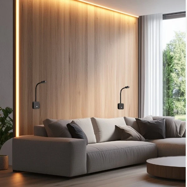 Настінний світильник з USB KLOODI DECO WA-SNAKE SQ565 3K BK - Фото 2