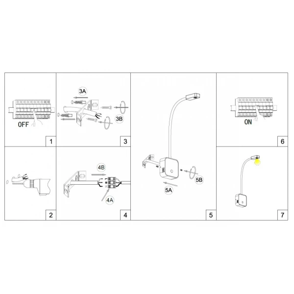 Настінний світильник з USB KLOODI DECO WA-SNAKE SQ565 3K BK - Фото 4