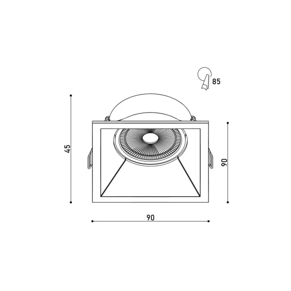 Світильник точковий врізний KD-1129-F BK GU10 Kloodi - Фото 3