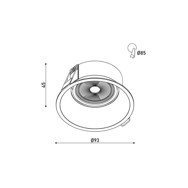 Світильник точковий врізний KD-ONE R93 WH GU10 Kloodi - Фото 2