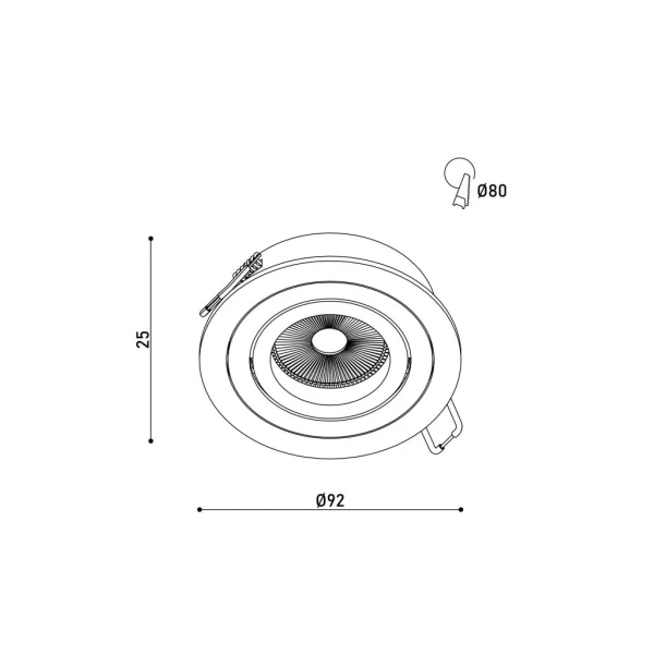 Світильник точковий врізний KLOODI KD-BASE R92 GU10 BK - Фото 3