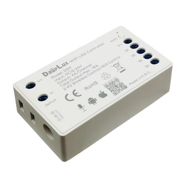Контролер димер WIFI TUYA SMART, DIM, 12-24V DC 4*4A, 4*48-96W RF2.4GHz KD-D011 KLOODI - Фото 1