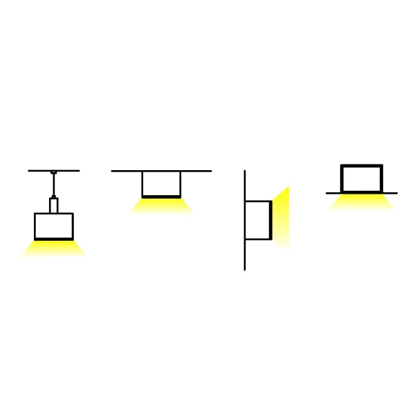 Алюмінієвий профіль KLP3535 3 MX KLOODI для LED стрічок, з розсіювачем підвісного монтажу 3м. (Ціна за 1 штуку) - Фото 3