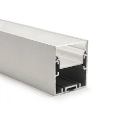 Kloodi KLP3540_3 35*40 (мм). LED профіль підвісний з відсіком для блоків з розсіювачем PC матовий опал, 3м. (Ціна за 1 штуку)