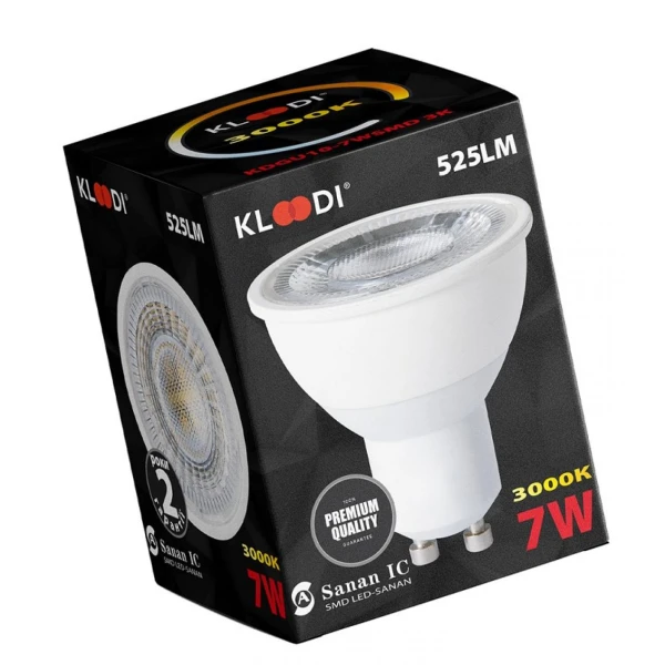 Лампочка LED GU10 7W 3000К 525Lm Kloodi KDGU10-7WSMD 3K - Фото 3