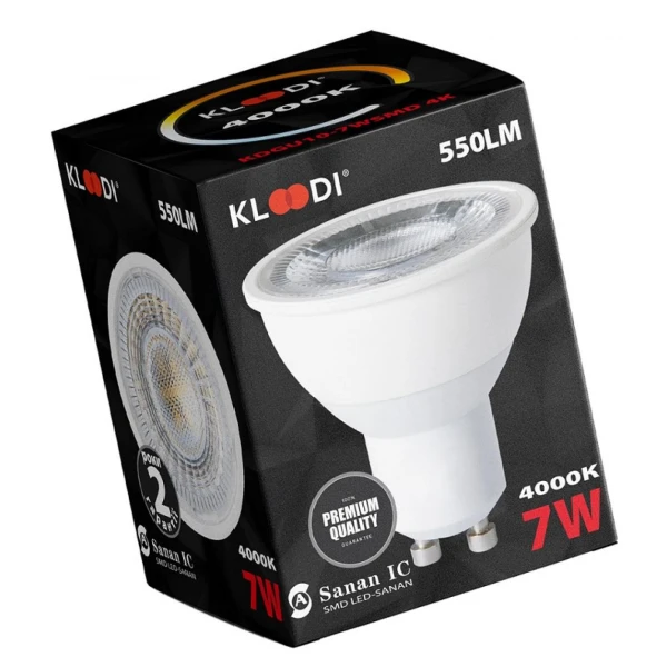 Лампочка LED GU10 7W 4000К 550Lm Kloodi KDGU10-7WSMD 4K - Фото 5