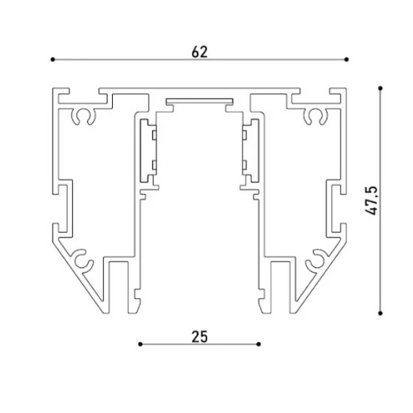 Магнітний трек для натяжної стелі 3м KLOODI KDMG-STRECTH TR 3M BK - Фото 2