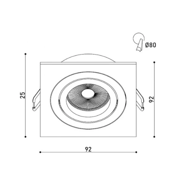 Світильник точковий врізний KLOODI KD-BASE SQ92 GU10 WH - Фото 7