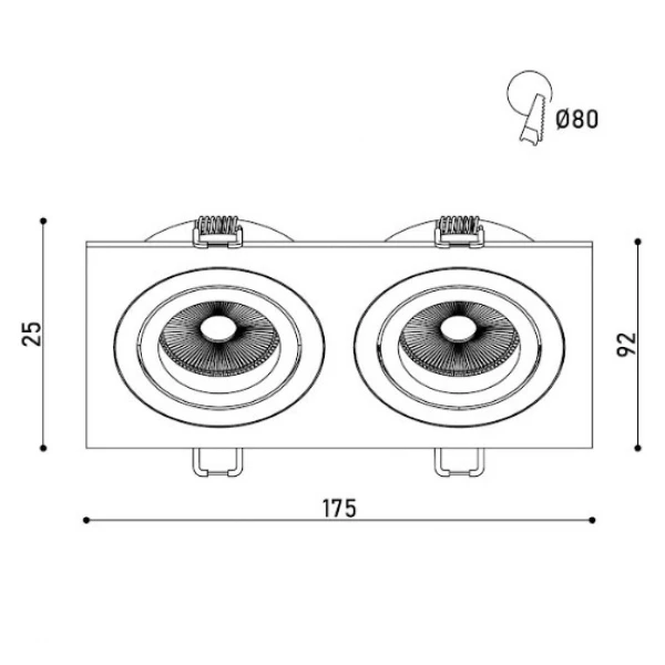 Світильник точковий врізний KLOODI KD-BASE SQ92x175 GU10 WH - Фото 4