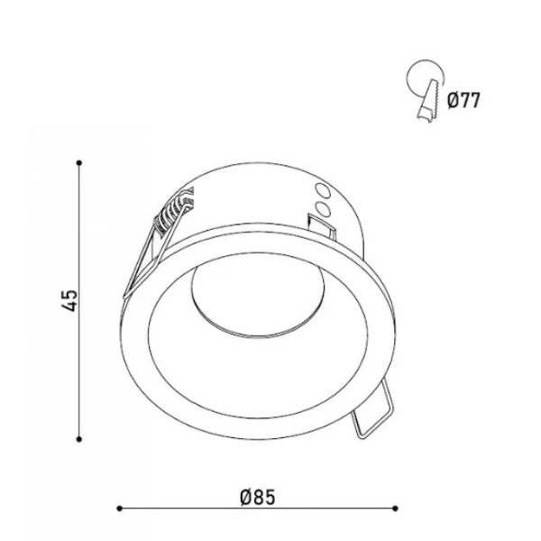 Світильник точковий врізний KLOODI KD-DUNAI R85 IP65 BK - Фото 9