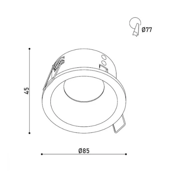 Світильник точковий врізний KLOODI KD-DUNAI R85 IP65 WH - Фото 5