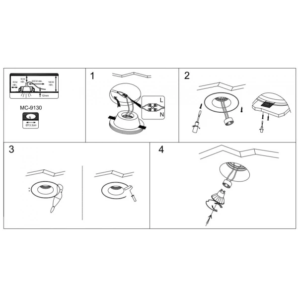 Світильник точковий врізний KD-GIPS RD130 H45 GU10 Kloodi - Фото 5