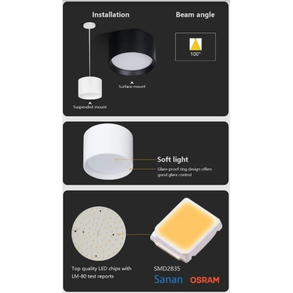 Точковий світильник KLOODI KD-RONDO95 9W 3K WH - Фото 4