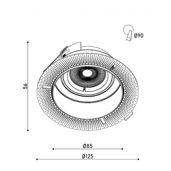 Світильник точковий врізний KLOODI KD-TRIMLESS R83 GU10 WH - Фото 3